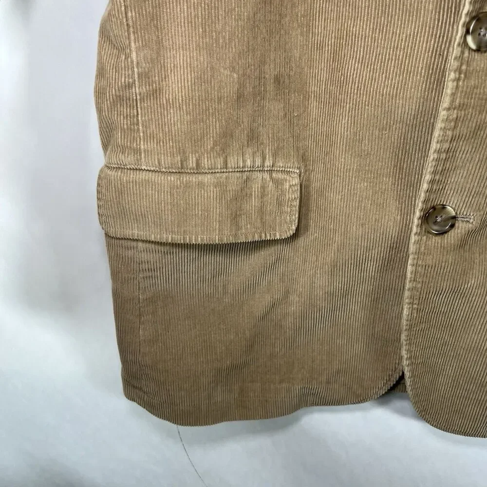 Banana Republic Corduroy Blazer Mens Size Large Tan Brown Three Button Lined